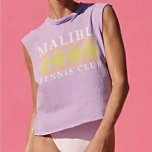 Retrobrand Malibu Tennis Club Purple Muscle Tank